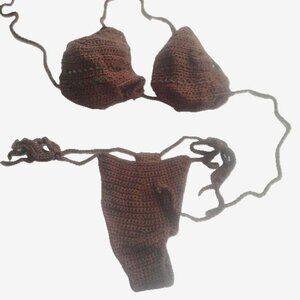 Crochet Stitches XS to S /BIKINI /CHOCOLATE